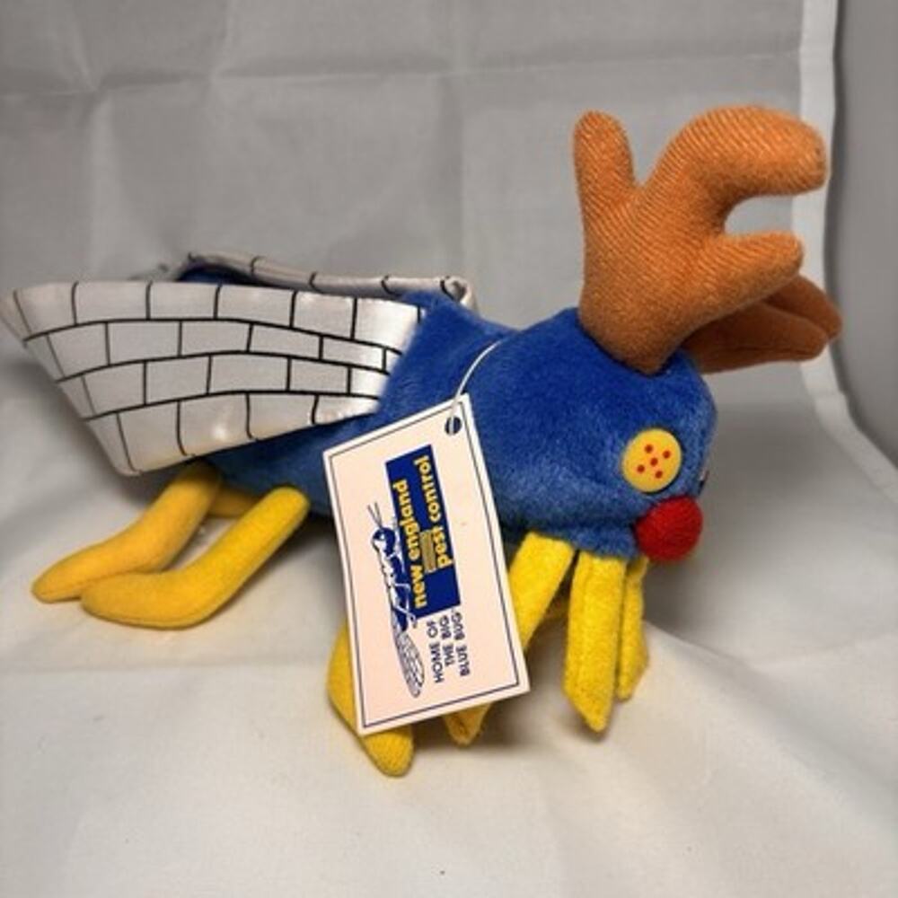 New England Big Blue Bug Reindeer Plush 10” Stuffed Animal Mascot Christmas NWT
